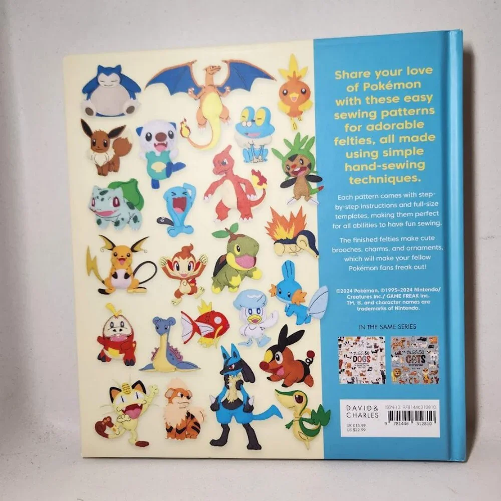 NEW Hardcover Pokemon Sewing Characters Pattern Book Felt Animals Craft Crafting